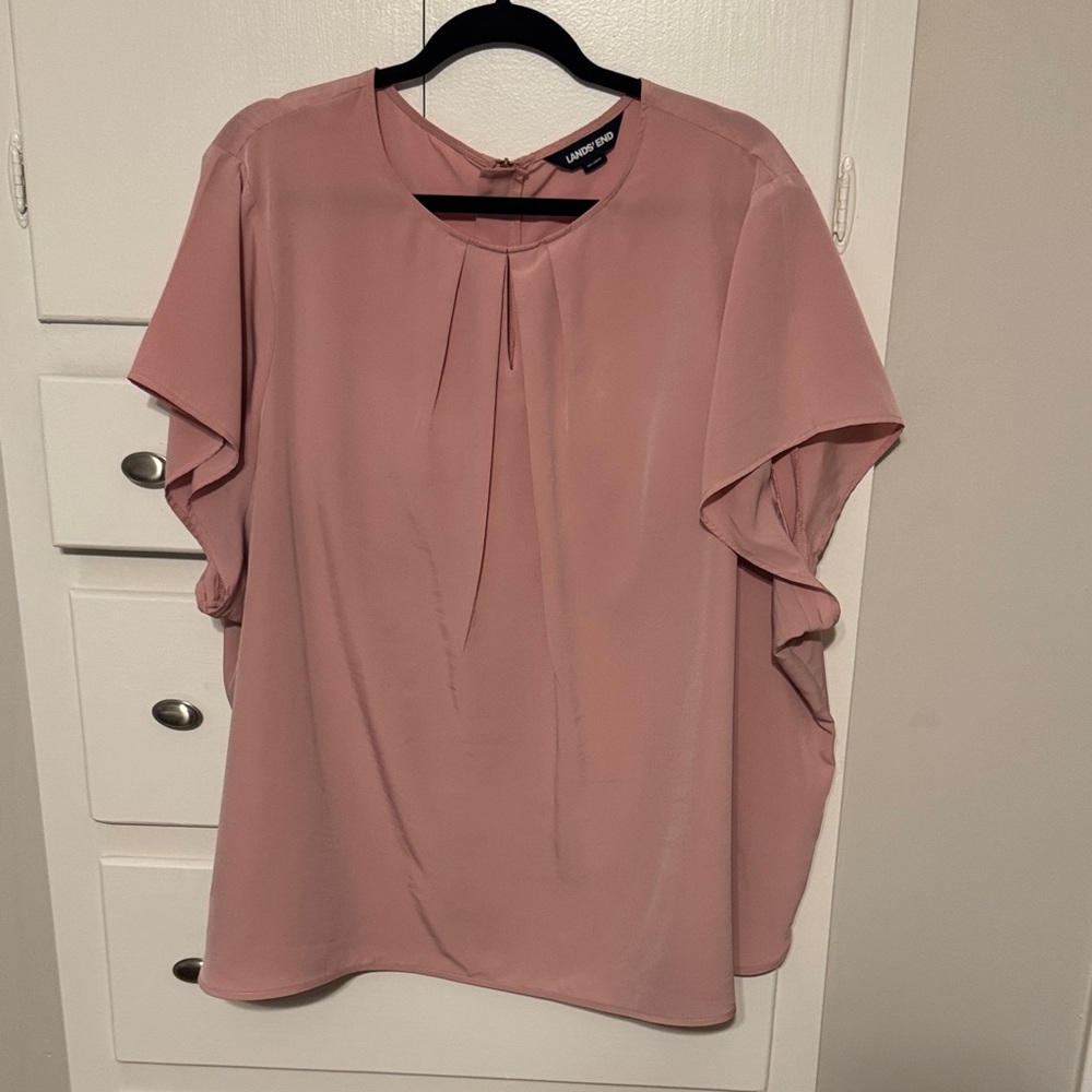 Lands End 30W Soft Pink Blouse